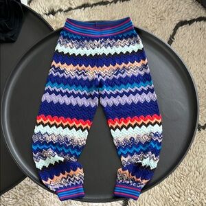 Missoni Multicolor Zigzag Knit Pants unlined